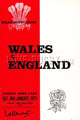 Wales v England rugby Programmes 1971