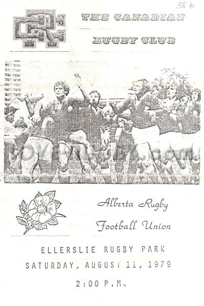1979 Alberta v Canada  Rugby Programme