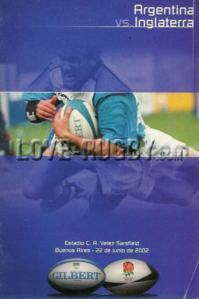 2002 Argentina v England  Rugby Programme
