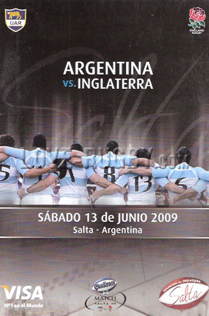 2009 Argentina v England  Rugby Programme