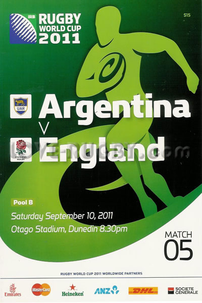 2011 Argentina v England  Rugby Programme
