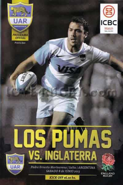 2013 Argentina v England  Rugby Programme
