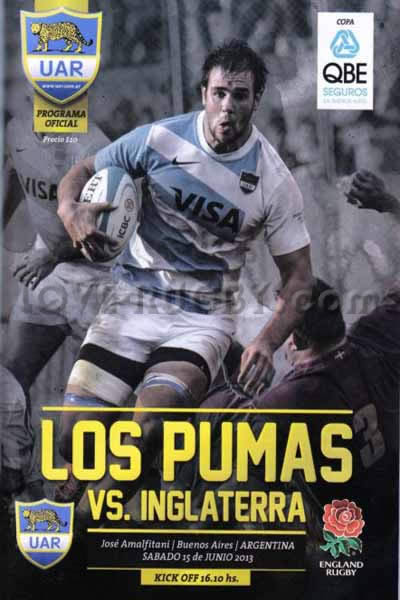 2013 Argentina v England  Rugby Programme