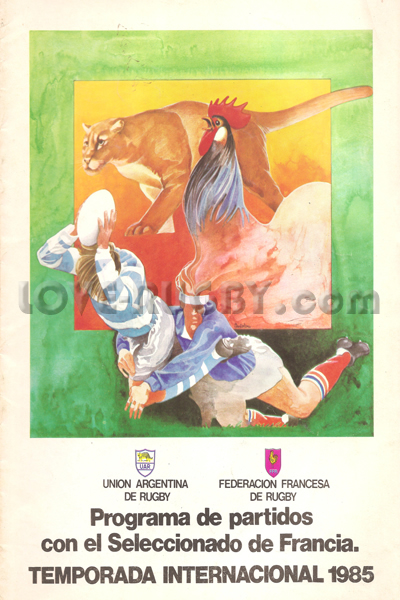 1985 Argentina v France  Rugby Programme