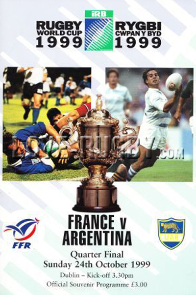 1999 Argentina v France  Rugby Programme