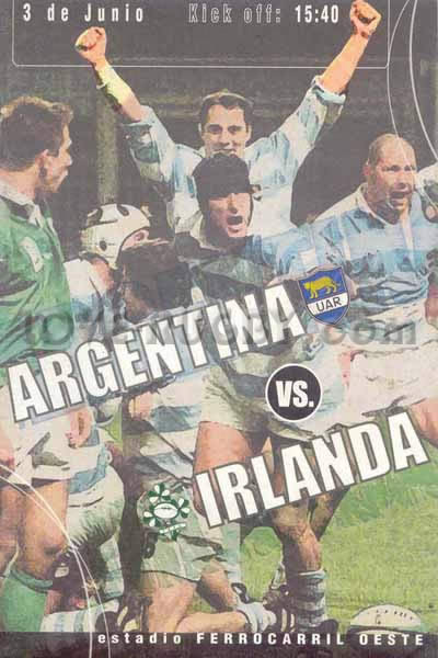 2000 Argentina v Ireland  Rugby Programme