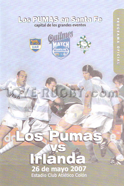 2007 Argentina v Ireland  Rugby Programme