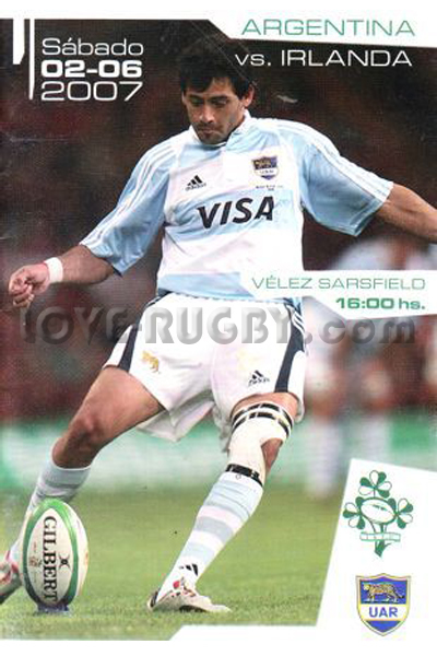 2007 Argentina v Ireland  Rugby Programme