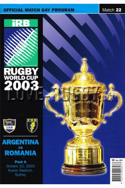 2003 Argentina v Romania  Rugby Programme