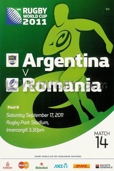 2011 Argentina v Romania  Rugby Programme