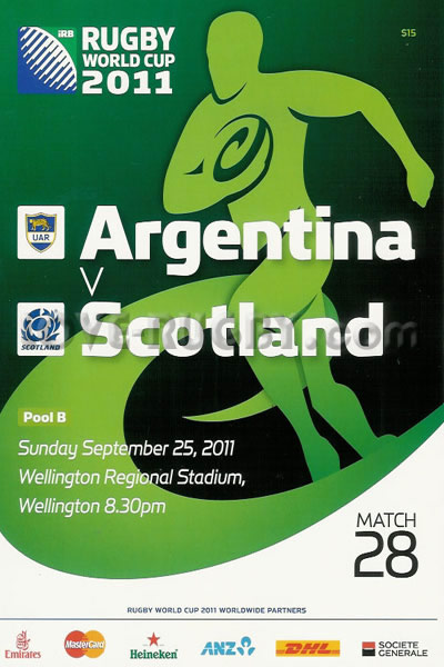 2011 Argentina v Scotland  Rugby Programme