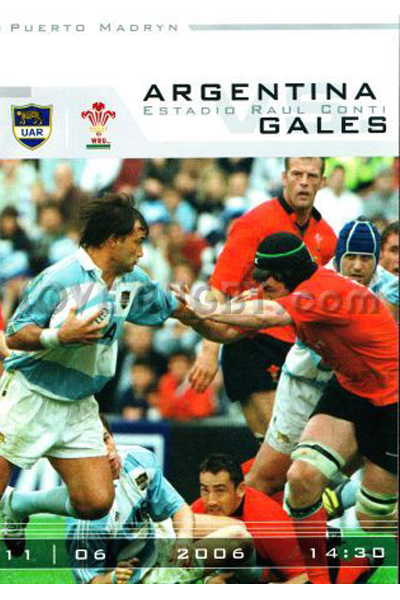 2006 Argentina v Wales  Rugby Programme