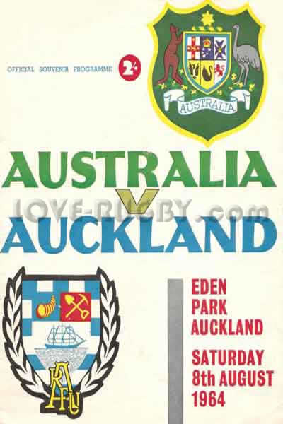 1964 Auckland v Australia  Rugby Programme