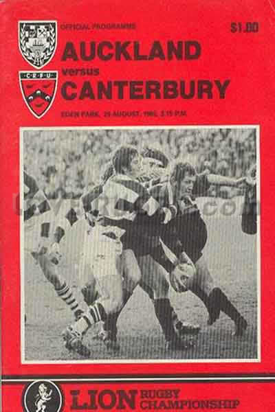1982 Auckland v Canterbury  Rugby Programme