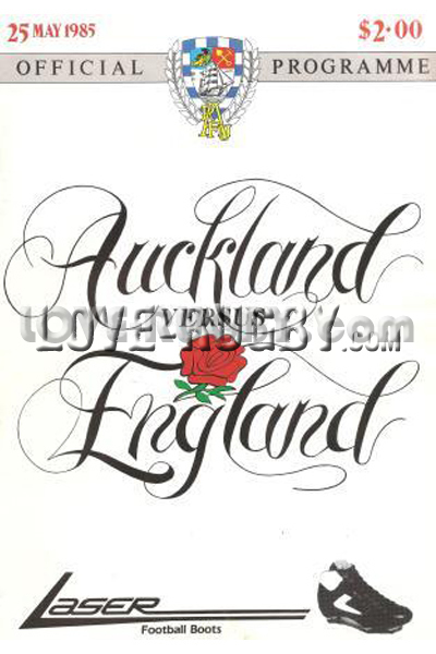 1985 Auckland v England  Rugby Programme