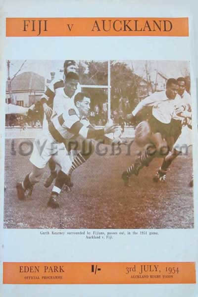 1954 Auckland v Fiji  Rugby Programme