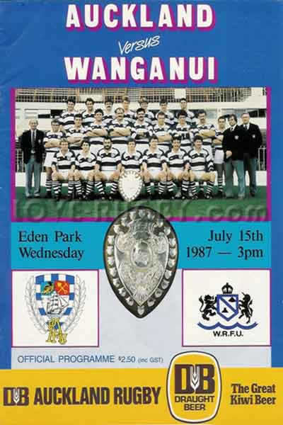 1987 Auckland v Wanganui  Rugby Programme