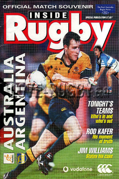 2000 Australia v Argentina  Rugby Programme