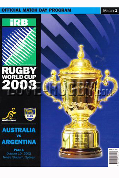 2003 Australia v Argentina  Rugby Programme