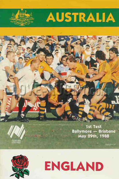 1988 Australia v England  Rugby Programme