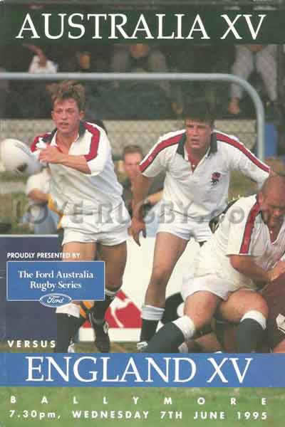 1995 Australia v England  Rugby Programme