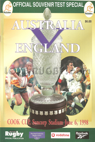 1998 Australia v England  Rugby Programme
