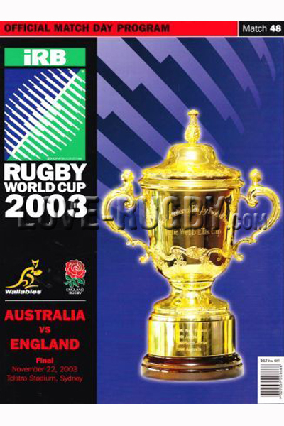 2003 Australia v England  Rugby Programme