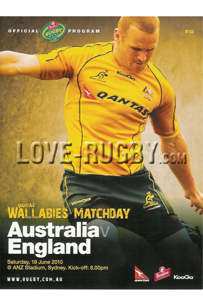 2010 Australia v England  Rugby Programme