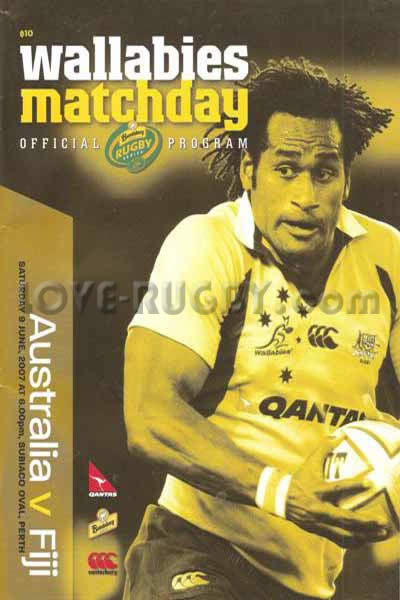 2007 Australia v Fiji  Rugby Programme