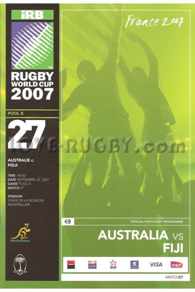 2007 Australia v Fiji  Rugby Programme