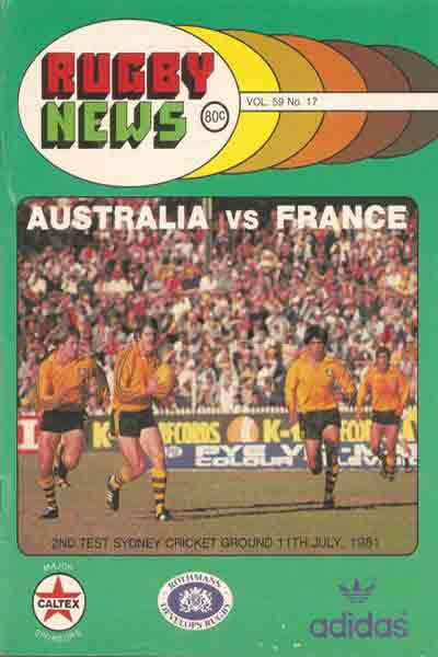 1981 Australia v France  Rugby Programme