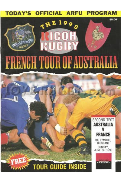 1990 Australia v France  Rugby Programme