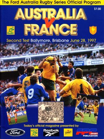 1997 Australia v France  Rugby Programme