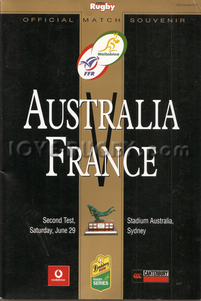 2002 Australia v France  Rugby Programme
