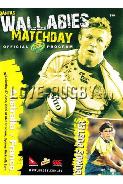2009 Australia v France  Rugby Programme