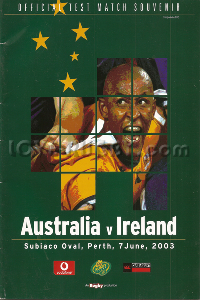 2003 Australia v Ireland  Rugby Programme
