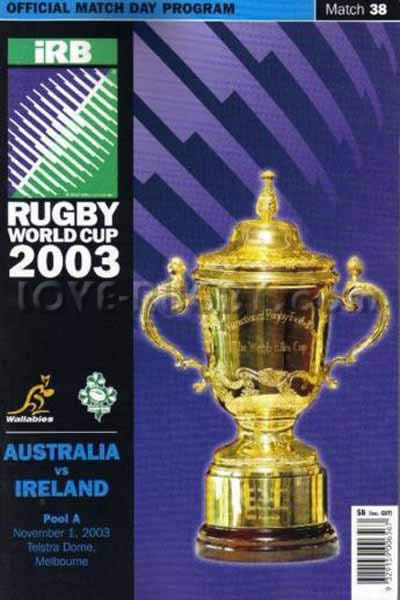 2003 Australia v Ireland  Rugby Programme