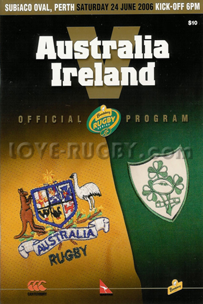 2006 Australia v Ireland  Rugby Programme