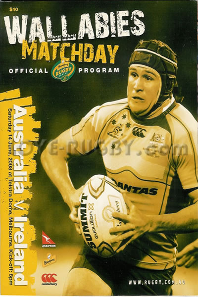 2008 Australia v Ireland  Rugby Programme