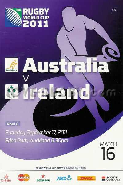 2011 Australia v Ireland  Rugby Programme