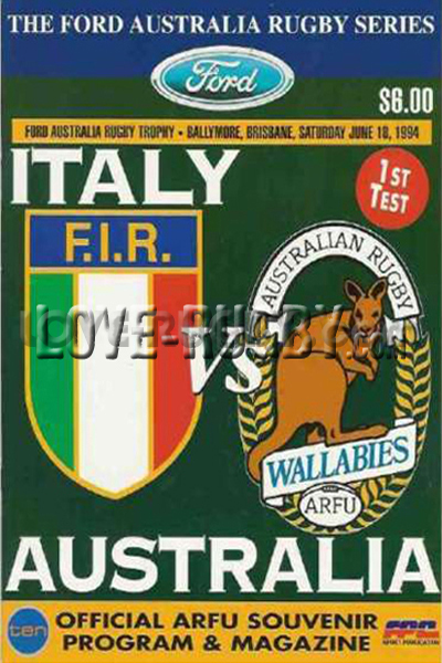 1994 Australia v Italy  Rugby Programme