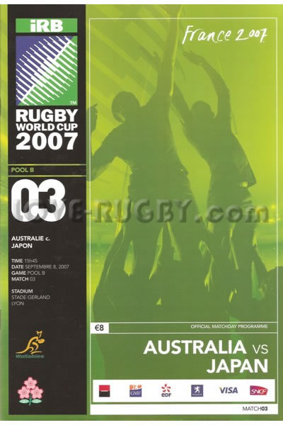 2007 Australia v Japan  Rugby Programme