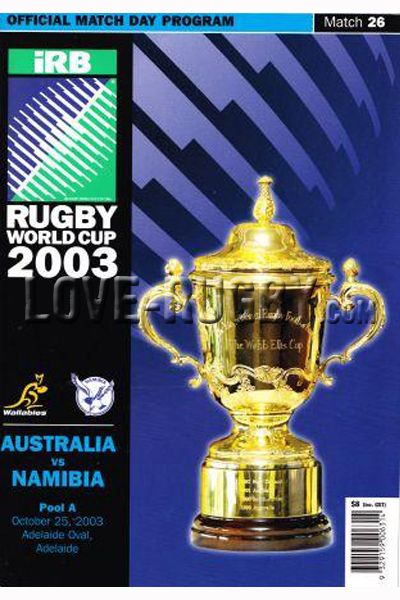 2003 Australia v Namibia  Rugby Programme
