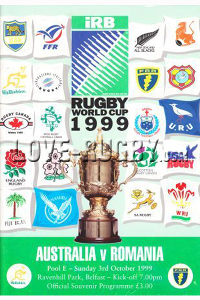 1999 Australia v Romania  Rugby Programme