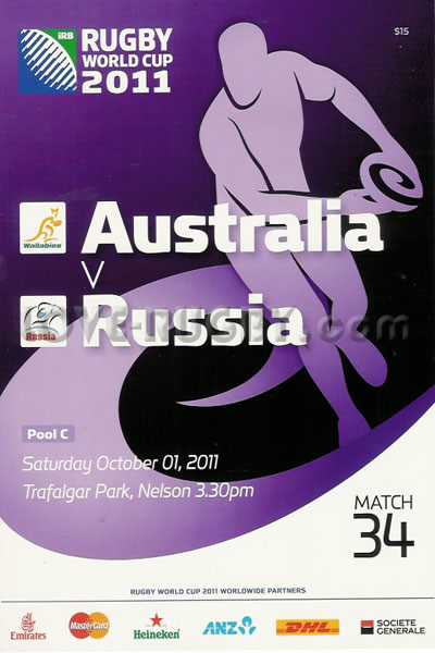 2011 Australia v Russia  Rugby Programme