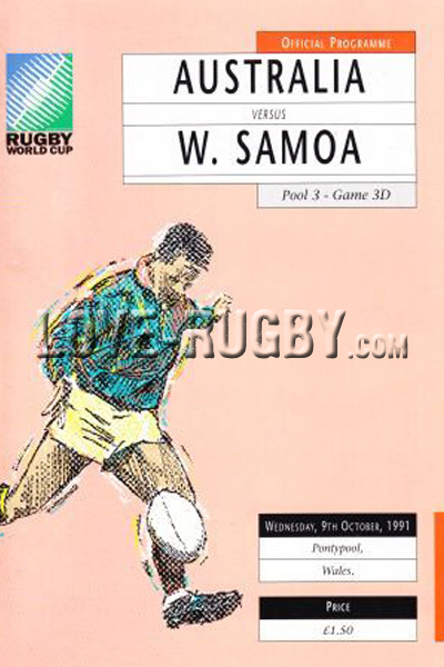1991 Australia v Samoa  Rugby Programme