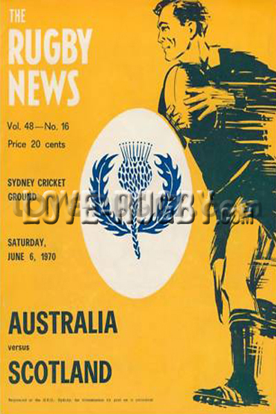 1970 Australia v Scotland  Rugby Programme
