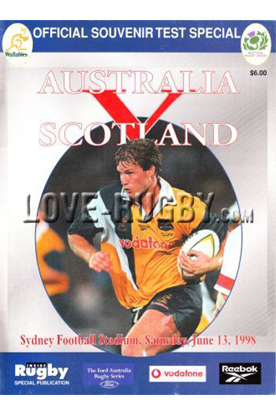 1998 Australia v Scotland  Rugby Programme