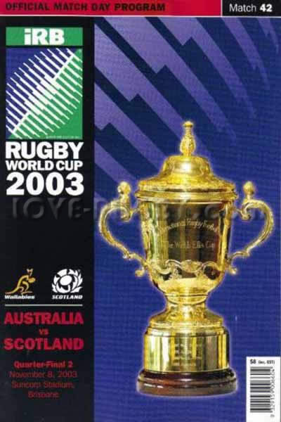 2003 Australia v Scotland  Rugby Programme