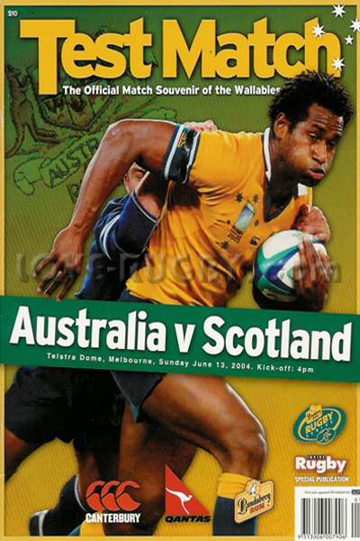 2004 Australia v Scotland  Rugby Programme